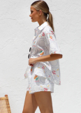2025 New Printed Casual Shirt Shorts Set