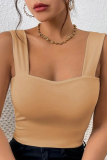 New Wide Shoulder Strap Sleeveless Top Sexy Slim Hot Girl Camisole