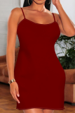 Solid Color Sling Fashionable Hip Dress
