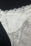 White Spring Lace Stitching Sexy Off-the-shoulder Top