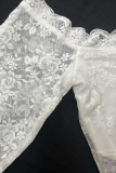 White Spring Lace Stitching Sexy Off-the-shoulder Top