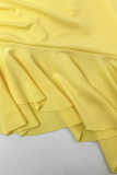 Yellow Spring New Women'S Fashion Sexy Halter Neck Irregular Hip Skirt Two-Piece Set