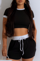 Summer Fitness Sports Comfortable Quick-Drying Breathable Sexy Soft Top Tight Shorts Two-Piece Set