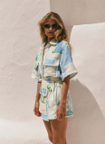 2025 Fashion All-match Lace Printed Skirt Suit