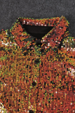 Casual Sequin Lapel Cardigan Shirt