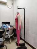 Sexy Deep V Neck Sleeveless Bodysuit Pocket Mesh Pants Workwear Style Two-Piece Set