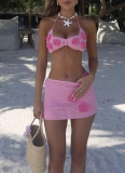 2025 New Beach Hollow Knitted Bikini Set