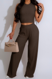 Summer High Elastic Vest Pleated Trousers Two-Piece Set