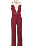 Colorblock Sleeveless Shirt Summer Wide Leg Trousers Two-piece Set