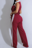 Colorblock Sleeveless Shirt Summer Wide Leg Trousers Two-piece Set