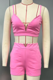 Elegant Vest Lapel Cardigan Jacket Solid Color Shorts Three-Piece Suit