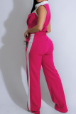 Colorblock Sleeveless Shirt Summer Wide Leg Trousers Two-piece Set