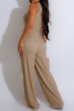 Summer High Elastic Vest Pleated Trousers Two-Piece Set