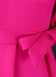 Fashionable And Elegant Ruffled Solid Color Banquet Dress