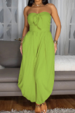 Summer New Sexy Chest Wrap Loose Solid Color Jumpsuit