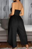 Summer New Sexy Chest Wrap Loose Solid Color Jumpsuit