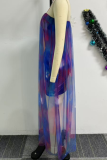 Sexy See-Through Elastic Mesh Stitching Slim-Fitting Hip Dress