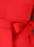 Fashionable And Elegant Ruffled Solid Color Banquet Dress