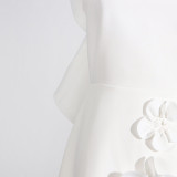 2025 Spring New White Slim Fit Backless Dress