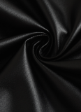 Black Oblique Collar Hollow Tie One-Side Long Sleeve Hip Dress