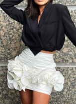 Temperament Sexy Pleated Hip-wrapped Three-dimensional Lace Skirt