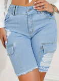 Popular Pocket Hole Raw Edge Slim Fit Skinny Jeans