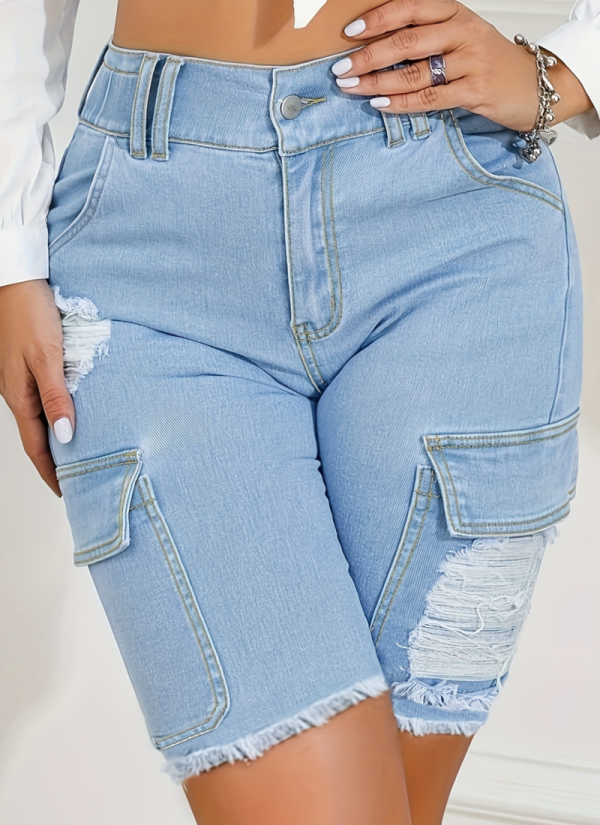 Popular Pocket Hole Raw Edge Slim Fit Skinny Jeans