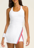Sports Running Fitness Tennis Skirt With Chest Pad Golf Dress (with anti-exposure bottom)