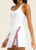 Sports Running Fitness Tennis Skirt With Chest Pad Golf Dress (with anti-exposure bottom)
