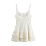 Fashion Sleeveless Wide Pleated Jumpsuit Dress