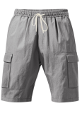 Sports Casual Loose Solid Color Linen Drawstring Shorts