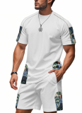 Sports Casual Hip-Hop Loose Breathable Round Neck Short-Sleeved Shorts Two-Piece Suit