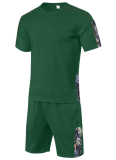 Sports Casual Hip-Hop Loose Breathable Round Neck Short-Sleeved Shorts Two-Piece Suit