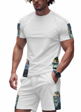 Sports Casual Hip-Hop Loose Breathable Round Neck Short-Sleeved Shorts Two-Piece Suit