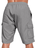 Sports Casual Loose Solid Color Linen Drawstring Shorts