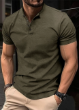 Summer Men's Button Sports Loose T-Shirt