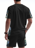 Sports Casual Hip-Hop Loose Breathable Round Neck Short-Sleeved Shorts Two-Piece Suit