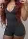 Solid Color V-neck Sleeveless Backless Tight Waist Sports Yoga Jumpsuit