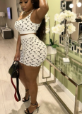 Sexy Slim Vest Shorts Suit Fashionable Crescent Print Two-piece Suit