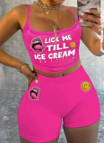 Fashionable Sexy Women's Suspender Belly-baring Top and Shorts Suit