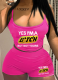 Fashionable Sexy Women's Suspender Belly-baring Top and Shorts Suit