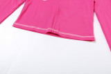 Casual Leopard Print Slim Fit Hooded Zip-Up Top High Waist Shorts Set