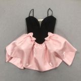 Temperament and Elegance Satin Stitching Bandage Sleeveless Suspenders Puffy Dress