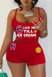 Fashionable Sexy Women's Suspender Belly-baring Top and Shorts Suit