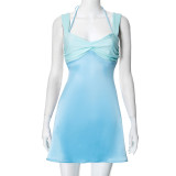 New Halter Neck Tie Backpack Hip-revealing Holiday Dress