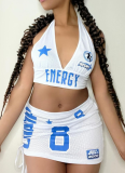 Sexy Hot Girl Halter Neck Top Beach Strap Design Short Skirt Suit