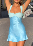 New Halter Neck Tie Backpack Hip-revealing Holiday Dress