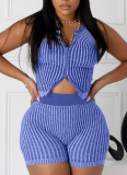 Knitted Sweater Two-Way Zipper Fashion Casual Tight Two-Piece Suit For Women