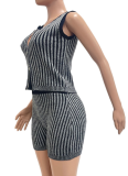 Knitted Sweater Two-Way Zipper Fashion Casual Tight Two-Piece Suit For Women