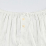 Summer Jacquard Ladies Suspender Shorts Set Home Two-piece Set